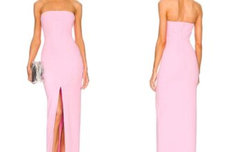 Solace London Bysha Strapless Bubblegum Pink Maxi Dress Size 0