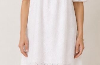 Sanctuary White Cotton Embroidery Puff Sleeve Dress Size 10 Boho