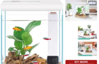 Betta Fish Tank, 2 Gallon Glass Aquarium Starter Kit, Small Fish Tank with Fi…