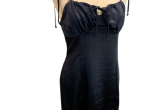 Medium L.A. Hearts Navy Blue Satin Satin Tie Shoulder Dress