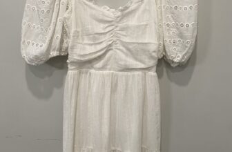 NWT Heartloom Cella White Eyelet Dress Puff Sleeve Sz S Milkmaid Boho Cottage