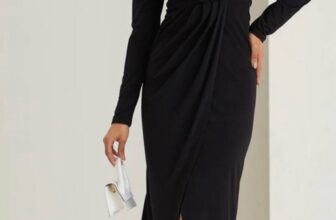 Black Long Sleeve Midi Dress Size 12 New W Tags Party Dress Evening Dress