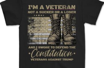 Retro Military Veterans Against Trump Protest Boycott 50501 Unisex T-Shirt