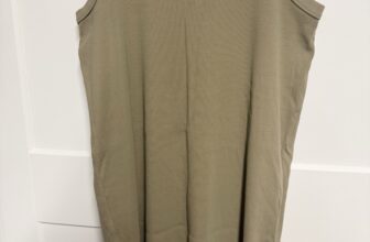 Olive Green Sleeveless Ribbed Lands End Midi Dress Women’s Size XL/P NWOT