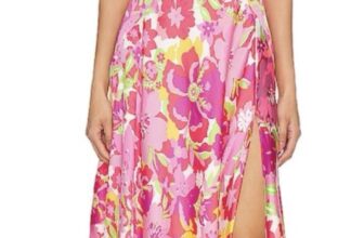 Free People “All A Bloom” Neon Floral Maxi Dress, XS