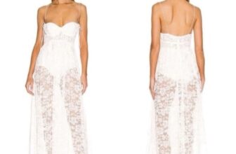NWT For Love and Lemons Lorena Maxi Dress White Lace Size XXS