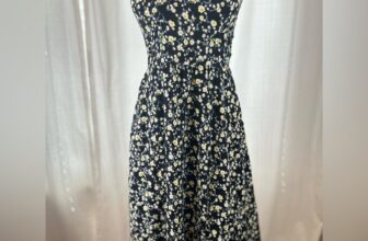 Women’s As U Wish Black and White Floral Midi Summer Light Dress Size Small