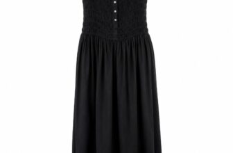Universal Thread Black Smocked Bodice Embroidered Hem Maxi Sundress Sz M Summer