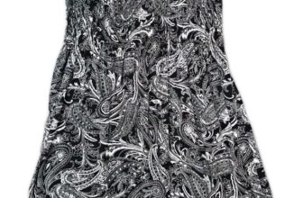 Croft And Barrow Sundress Women’s Size Large Black And White Stretch Bodice