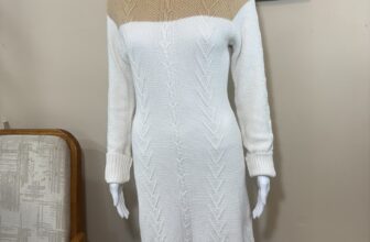W118 By Walter Baker White and Tan Color block Sweater Dress Size Medium