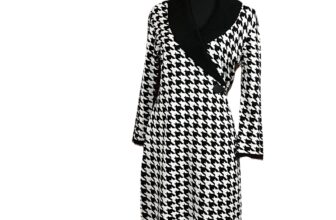 Calvin Klein Women’s Black & White Houndstooth Knit Sweater Dress  Size M