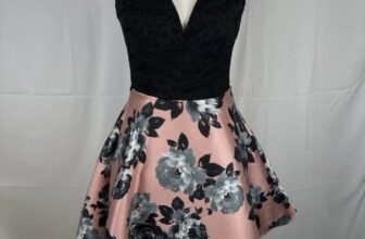 Black Pink Blue Floral Lace Dress Size 7