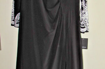 Nordstrom Marina Long Black Dress Drape 16W NWT Formal Mother of the Bride