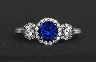2CT Round Sapphire Lab Created 925 Silver Plated Halo Ring Duty Free