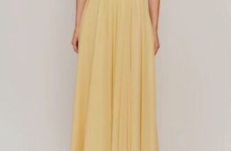 $3530 Jenny Packham Women’s Yellow Off-the-Shoulder Silk Gown Dress Sz UK12 US8