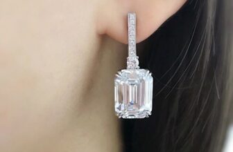 Fashion Simple Sparkling Zircon Earrings Square Design Women Jewelry