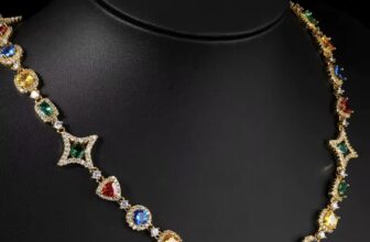 colorful gemstone necklace cz