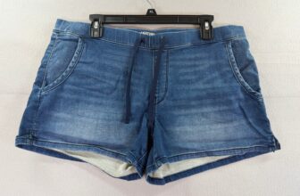 Signature by Levi Strauss Womens Lounge Shorts Blue Denim Knit Size 14 XL W32