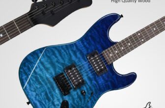 Full-Size Blue Burst Electric Guitar with Flame Maple Veneer Top and HH Pickups