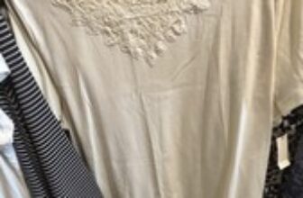 Talbots Short Sleeve Embroidery At Neckline  New With Tags Tee Off White