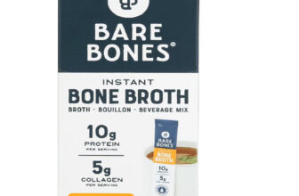 Bare Bones Instant Chicken Bone Broth Sticks, 10G Protein,4.23 oz, 8 Count Total