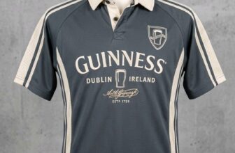 Guinness Performance Rugby Shirt Mens SZ M Gray Cream Mesh Polo Jersey 242