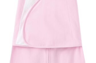 Cotton Swaddle for Newborns, Soft Baby Wearable Blanket, Quiet Hook & Loop Cl…