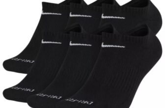 Nike NO SHOW Everyday Plus Cushion Unisex Drifit Socks – LARGE – BLACK – 6 Pair