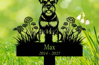 Personalized Miniature Schnauzer Dog Metal Memorial Garden Stake