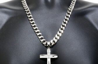 24″30″36″Stainless Steel 11mm Silver Cuban Curb Chain Necklace Cross Pendant*P11