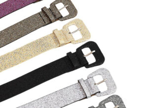 Women’s Pin Buckle Glitter Twinkle Faux Leather Belt Lady Shiny Blink Waistband