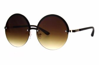 Womens Fashion Sunglasses Trending Half Rim Round Circle Frame UV 400