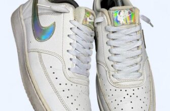 Size 9.5 – Nike Court Vision Low White Womens Holographic