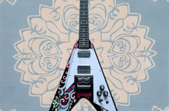US Ship Flying V Style Electric Guitar Solid Mahogany Body Black Base Colorful