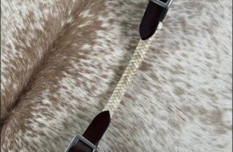 Western Brown Leather Rolled Rawhide Curb Strap for Horse Bridles Tack FREE SHIP