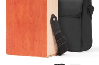Cajon Box Drum Wood Percussion Instrument with Guitar Strings Travel Bag Strap