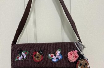 Ladybug Butterfly Beaded Sequin Handbag w Keychain Charm Made in India NWT