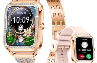 Efolen Smart Watches for Women with Diamonds (Answer/Make Call), 1.57” Bluet