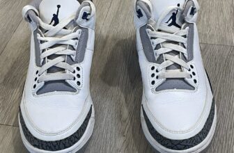 Air Jordan 3 Retro Sneakers Mens Size 8 Midnight White Navy