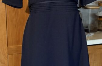 Motherhood Maternity Flutter Sleeve Navy Dress Zip Back Size Small