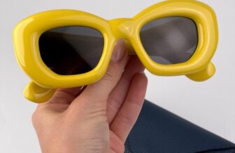 Loewe Women Sunglasses Yellow Grey Cat Eye LW40117I INFLATED 39A NEW AUTHENTIC