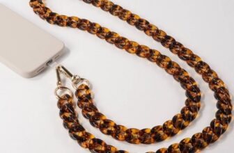 Hello Lux Resin Link Chain Phone Crossbody Strap – Tortoise