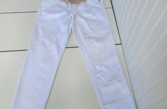 Old Navy Maternity O.G. Straight Jeans Full Panel Denim Stretch White Sz 4