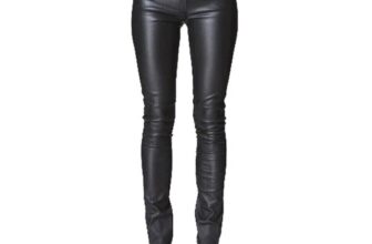 Handmade women’s genuine Lambskin leather Streatchable Black Leather Pants