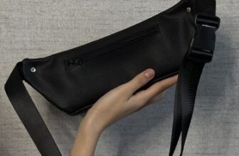 Stylish Black Faux Leather EKM Clutch Bag – Unisex Design for Men and Women