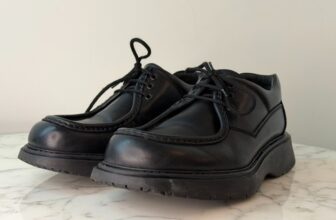 Aldo Women’s Black Leather Chunky Lug Sole Moc Toe Derby Shoes Size 40 US 9.5