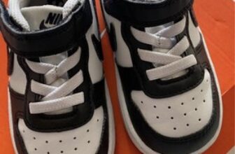 Nike Baby Toddler Trainers triple black Court Borough Low 2  UK 6.5 BQ5453-001