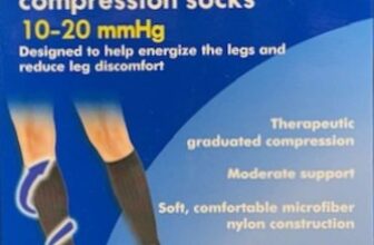 Sunmark Knee Highs, Casual Compression Socks, Ribbed Pattern, 10-20mmHg (Size: S
