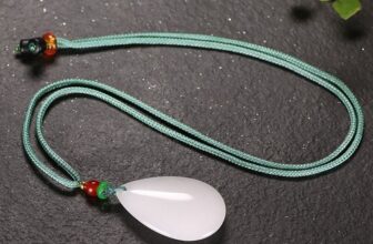 White Quartz Crystal Necklace Pendant Teardrop Healing Jewelry for Men Women