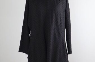 CYNTHIA ASHBY NWT $215 Cassidy Lagenlook Textured Cowl Dress Black Size Small